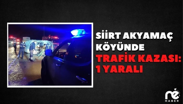 SİİRT AKYAMAÇ KÖYÜNDE TRAFİK KAZASI: 1 YARALI