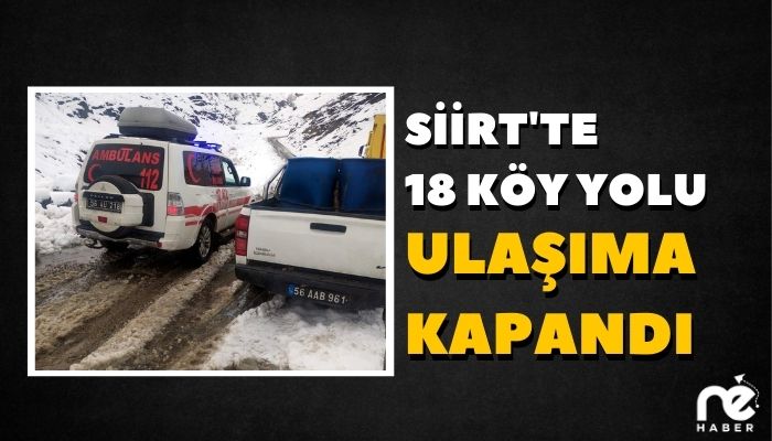 SİİRT'TE 18 KÖY YOLU ULAŞIMA KAPANDI
