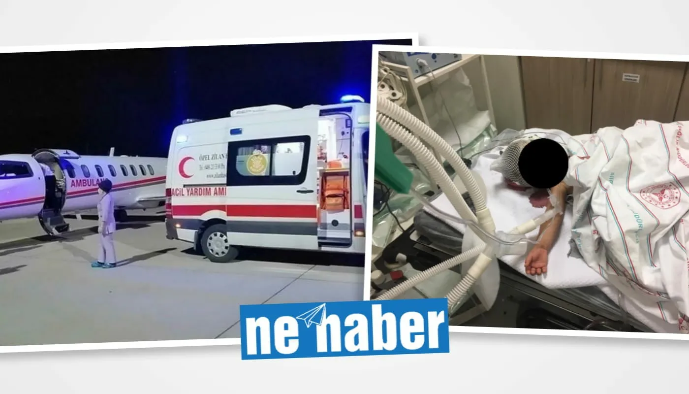 Balkondan düşen bebek için ambulans uçak çağırıldı