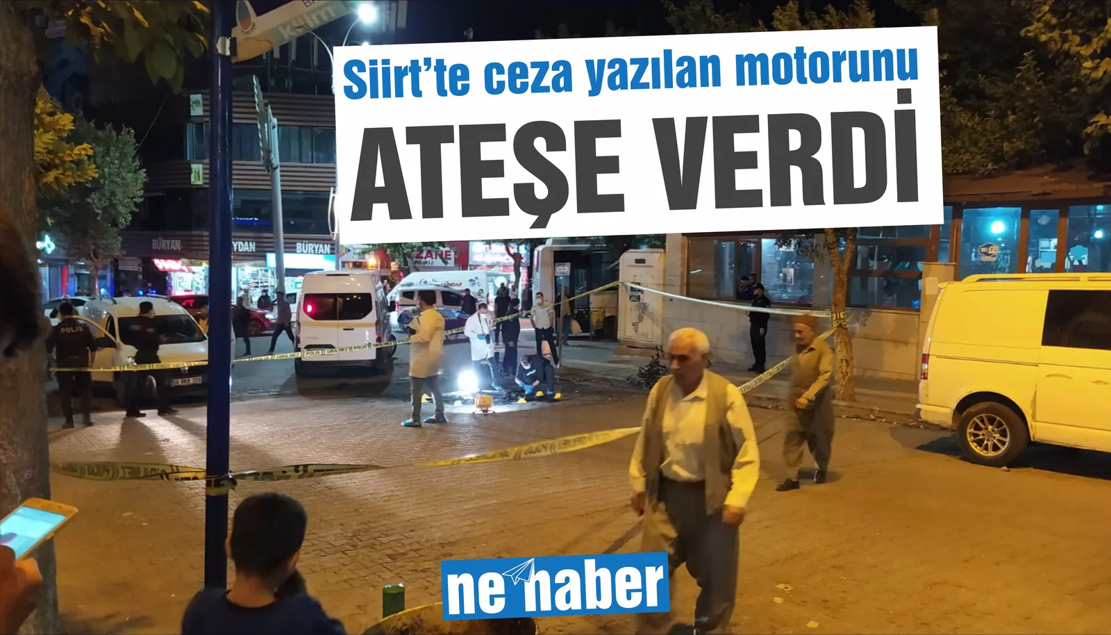 Siirt’te ceza yazılan motorunu ateşe verdi