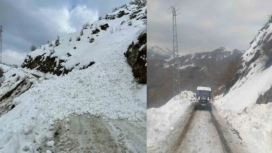 Siirt'te Çığ Düştü, Öğrenci ve Öğretmenler Yolda Mahsur Kaldı