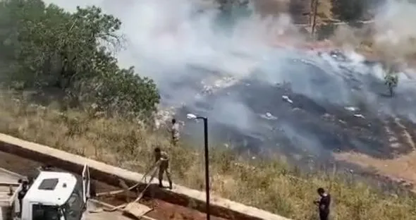 Tillo İlçesinde Anız Yangını