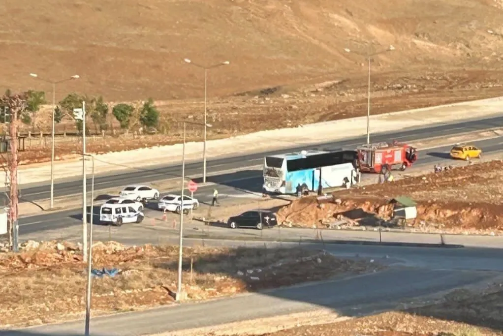 Siirt’te Yolcu Otobüsü Alev Aldı