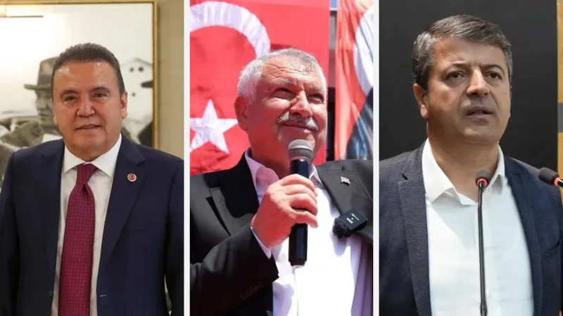 Antalya Büyükşehir Belediye Başkanı Muhittin Böcek, Adana Büyükşehir Belediye Başkanı Zeydan Karalar ve Adıyaman Belediye Başkanı Abdurrahman Tutdere