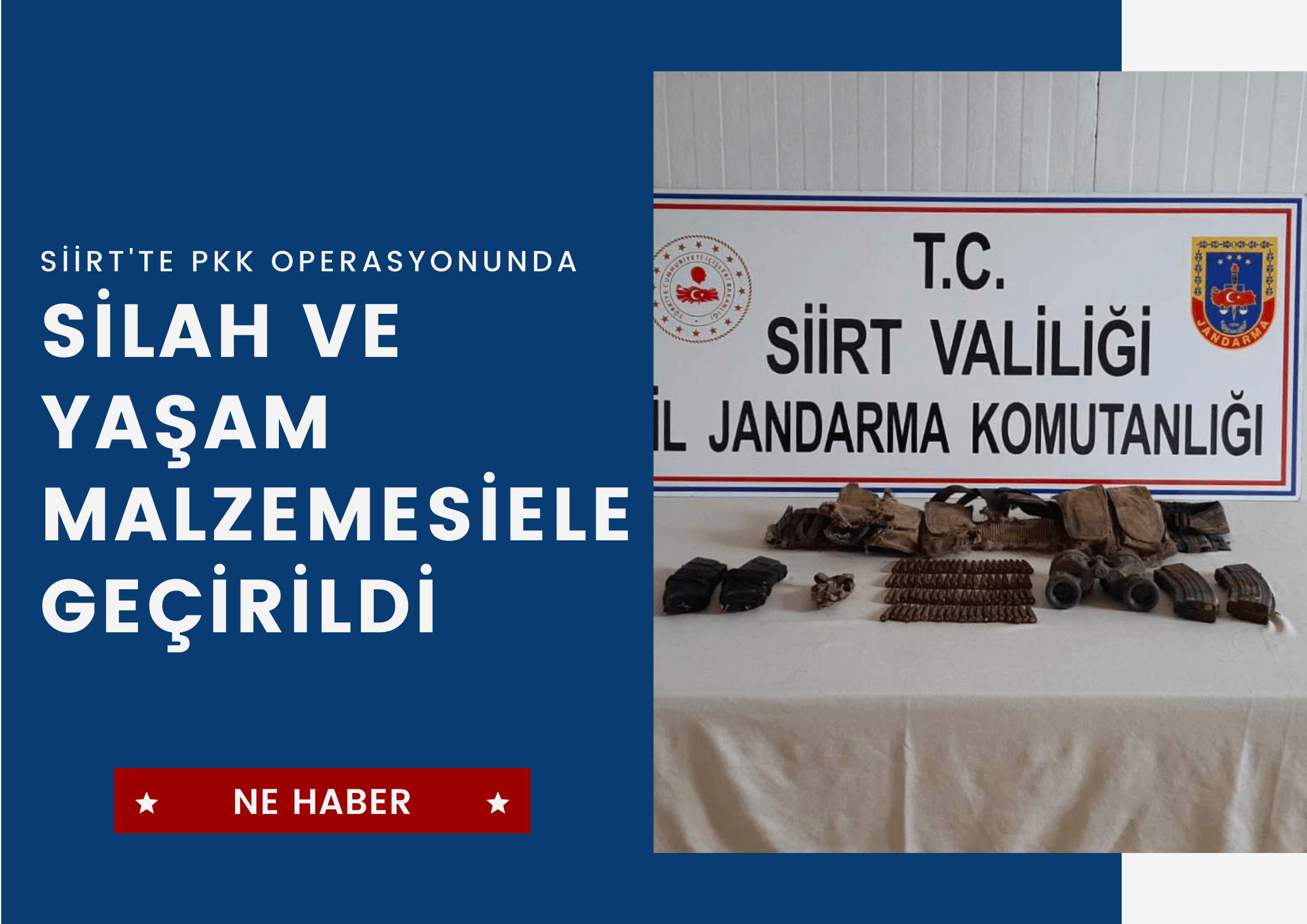 TERÖR OPERASYONUNDA SİLAH VE YAŞAM MALZEMESİ ELE GEÇİRİLDİ