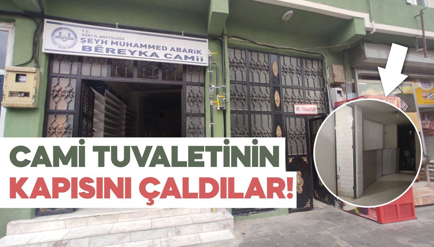 CAMİ TUVALETİNİN KAPISINI ÇALDILAR