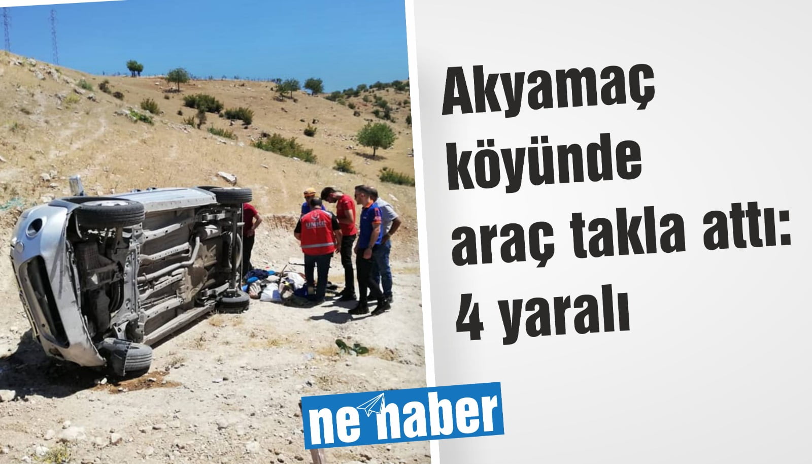 Akyamaç köyünde araç takla attı: 4 yaralı