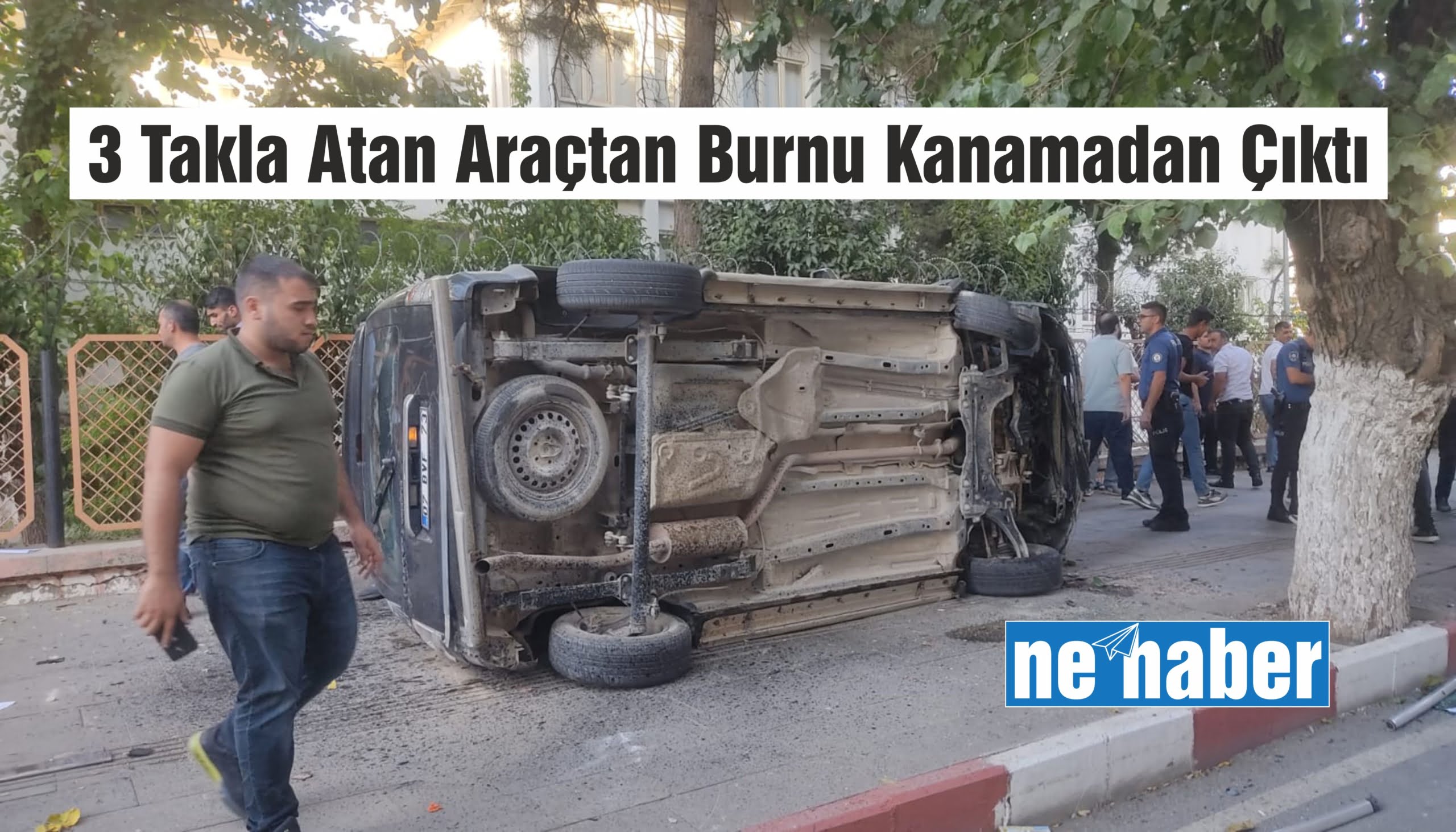 3 Takla Atan Araçtan Burnu Kanamadan Çıktı