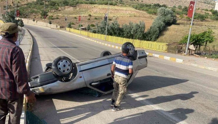 Siirt’te araç takla attı: Sürücü kazayı yara almadan atlattı