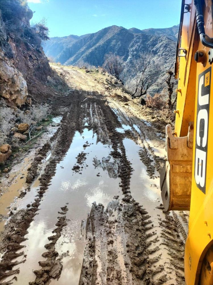 Siirt'te Heyelan Köy Yolunu Ulaşıma Kapattı