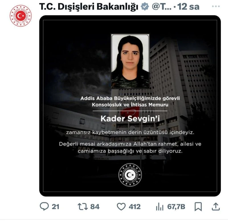 Dışişleri Bakanlığı Siirtli Avukat İçin Mesaj Yayımladı