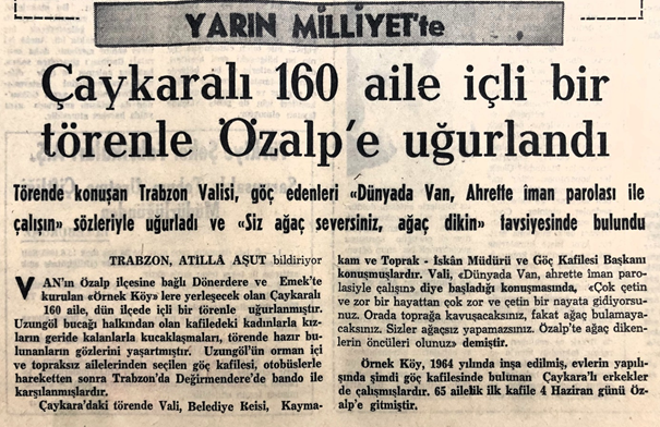 SIRA DIŞI BİR GÖÇ: TRABZON ÇAYKARALILARIN VAN ÖZALP'A GÖÇÜ